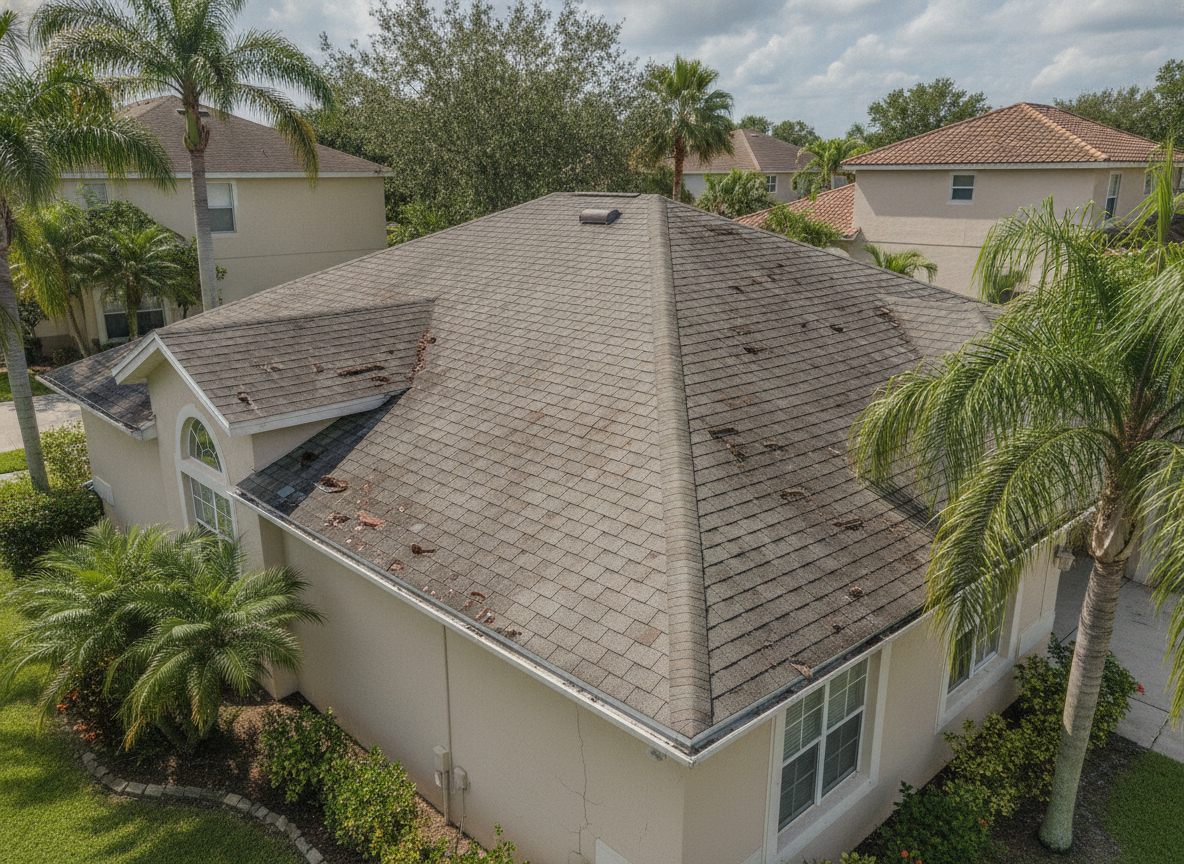 Before: worn asphalt shingle roof