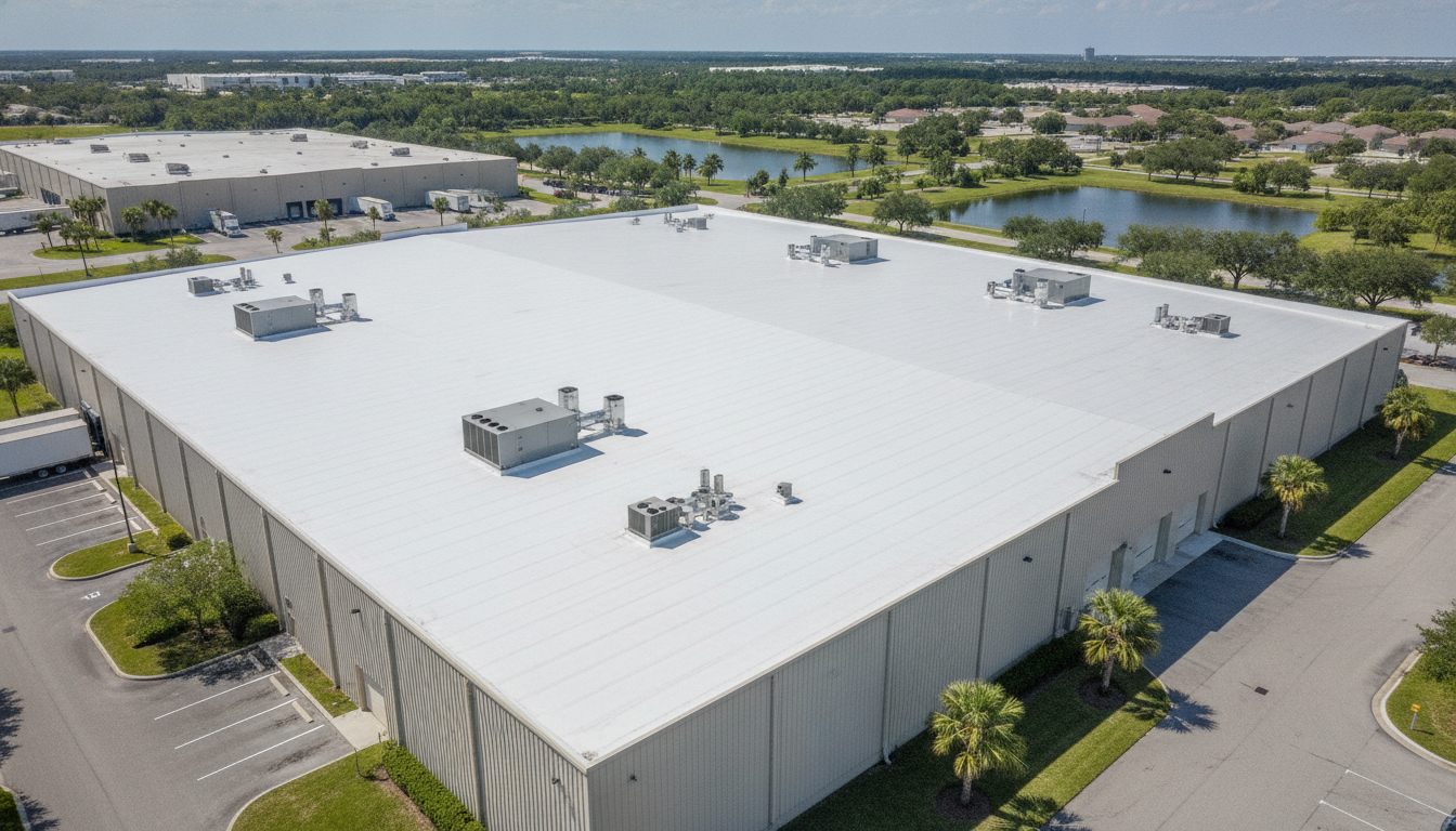 New flat roof, industrial warehouse
