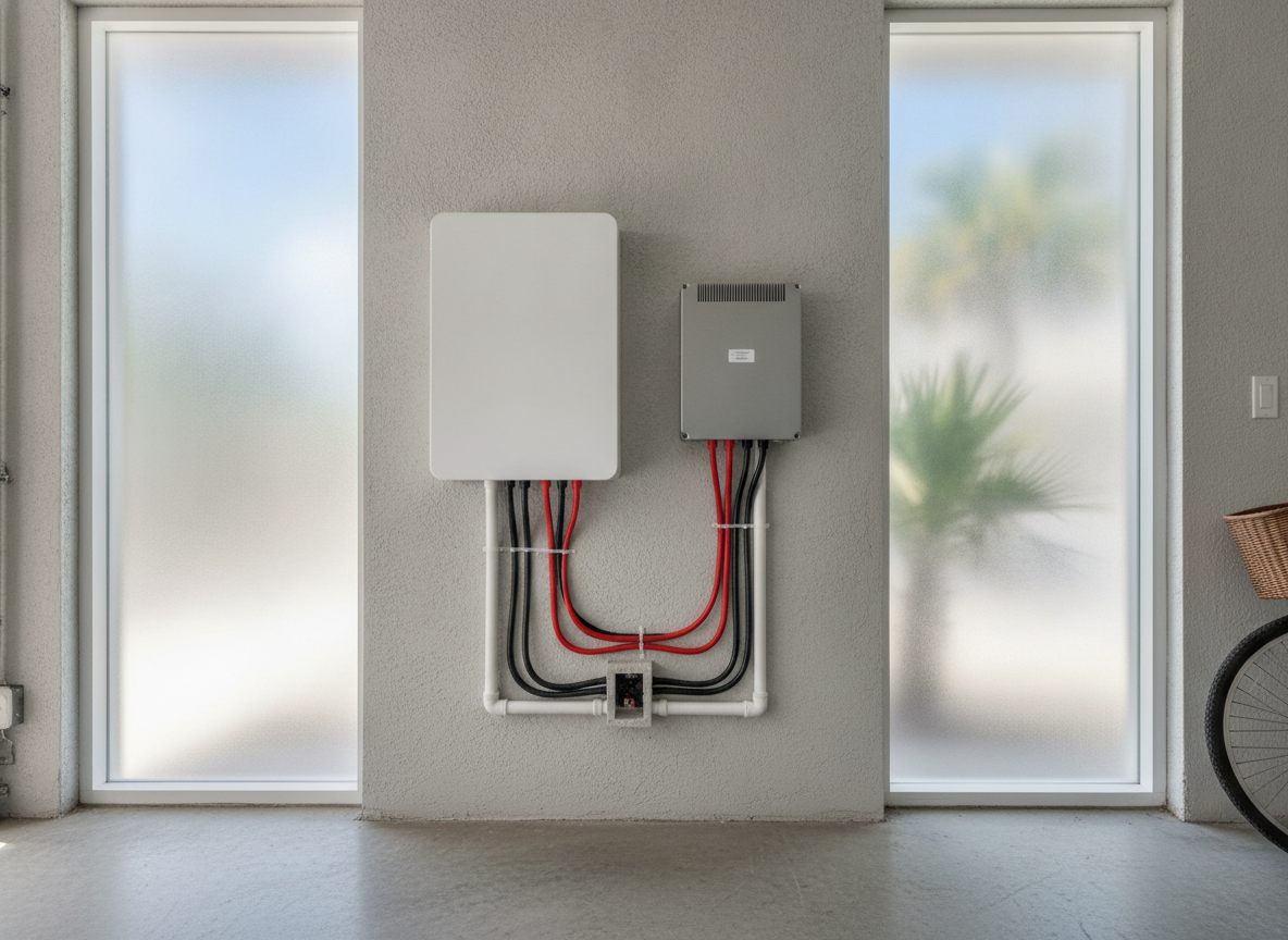 Home battery storage installation
