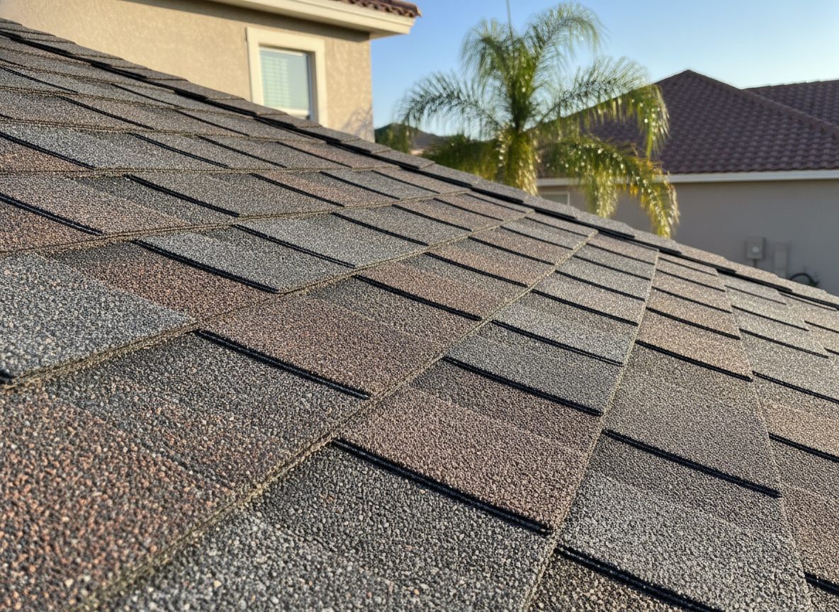 Architectural asphalt shingles close-up